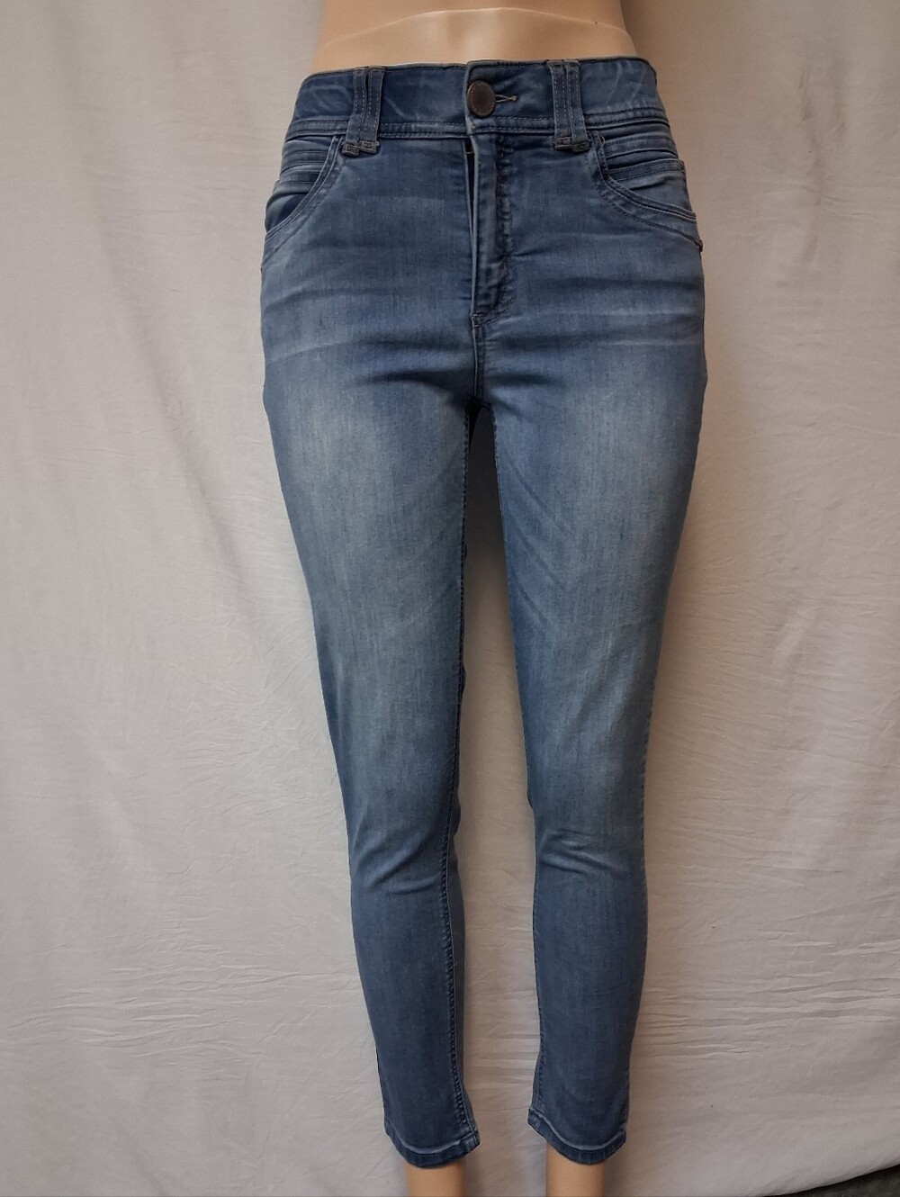 Democracy Mid Wash Ankle Skinny Jeans - Blue
